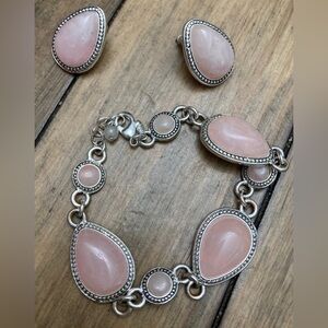 Avon Pink earrings and bracelet
